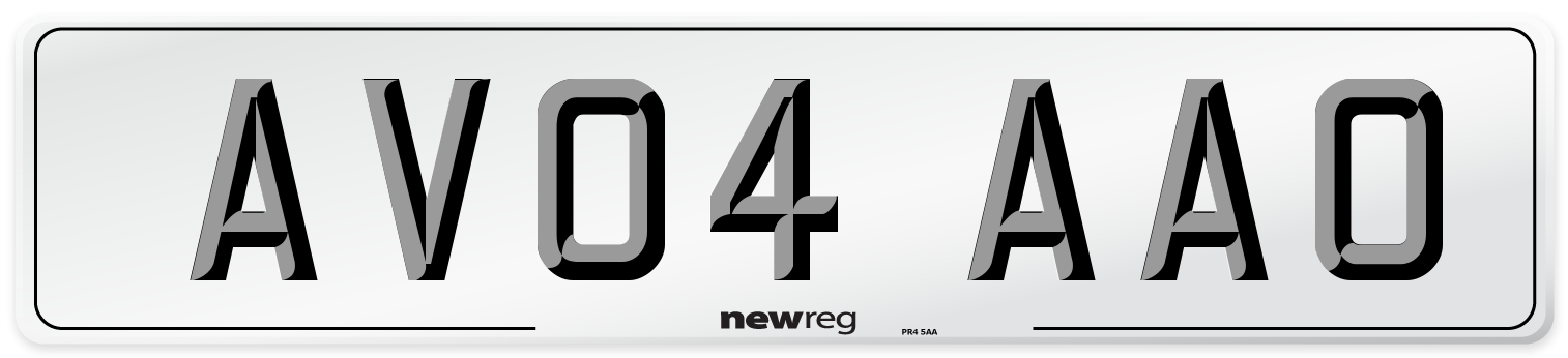 AV04 AAO Number Plate from New Reg
